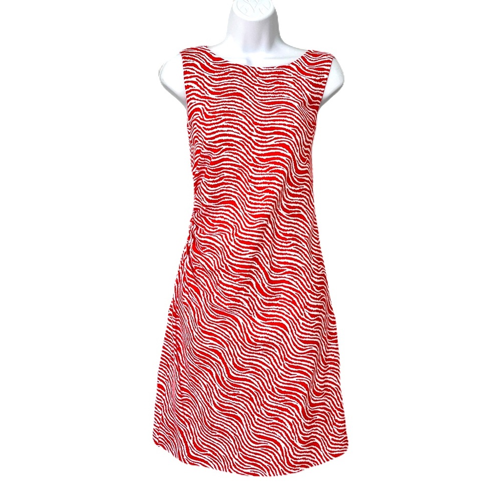 J. McLaughlin Red and White Midi Dress